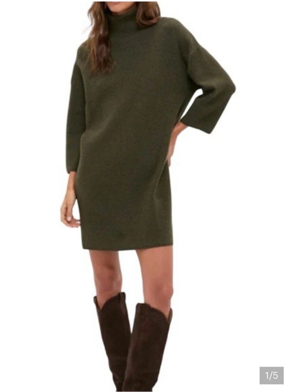 Pomander Place Moss Green Sweater Dress